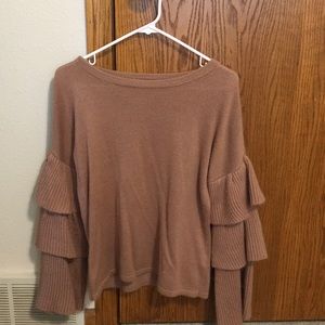 Ruffle sleeve sweater